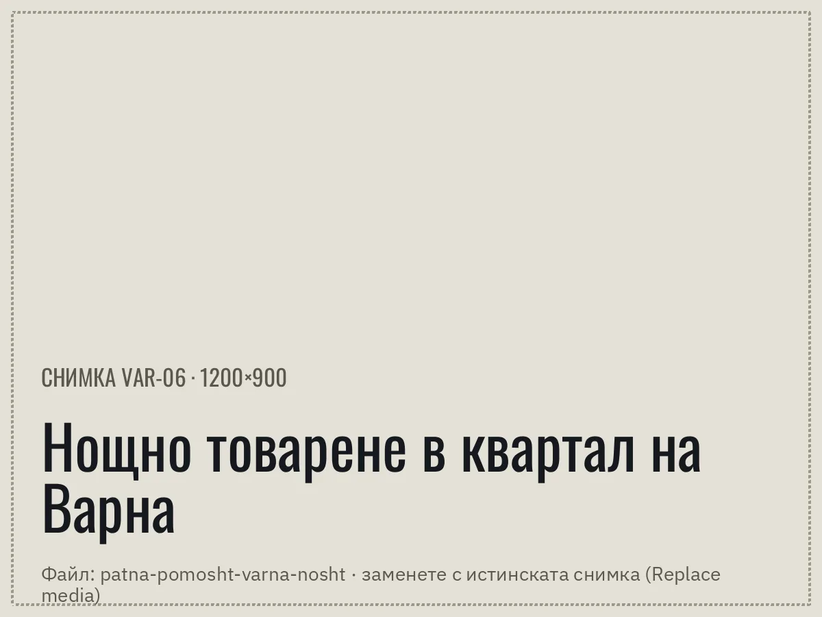 Нощно товарене на кола в квартал на Варна