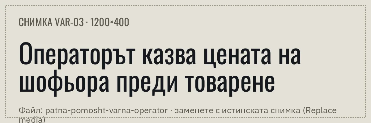 Операторът на пътна помощ обяснява цената на шофьора във Варна