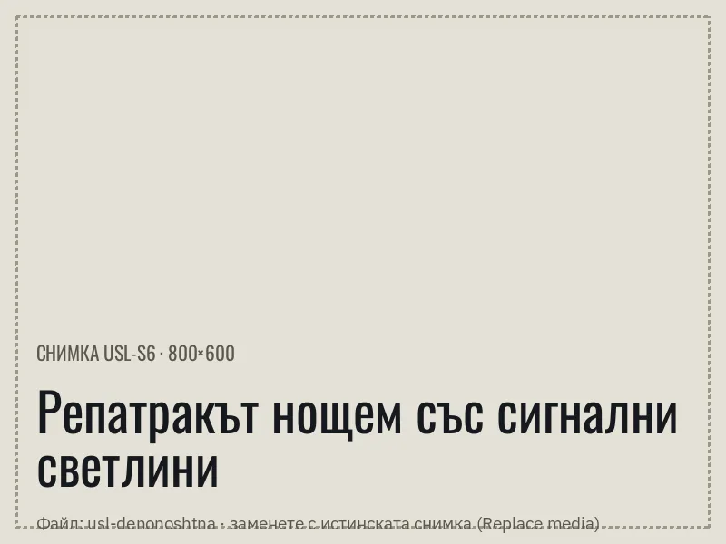 Репатрак нощем със сигнални светлини